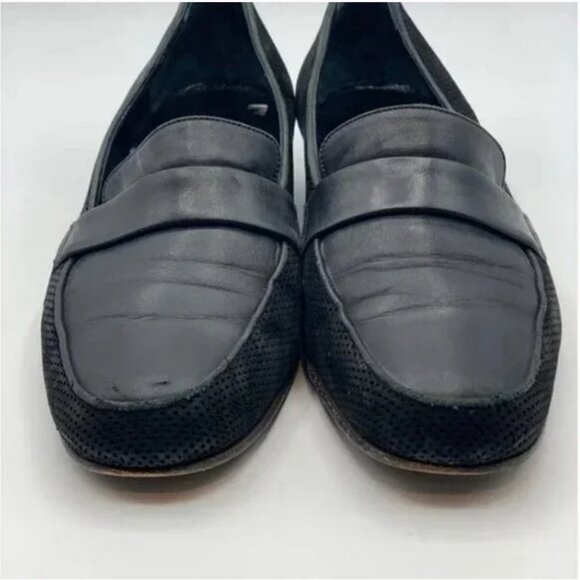 Bruno Magli Black Leather and Suede Loafers Size 7.5 - Picture 5 of 8